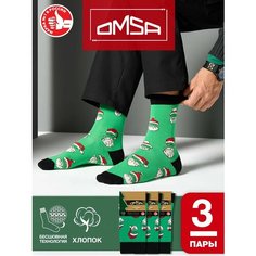 Носки Omsa, 3 пары, размер 42-44 (27-29), зеленый