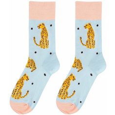 Носки Kawaii Factory, 100 den, размер 35-39, голубой, розовый