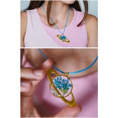 Колье charms_smola, эпоксидная смола, бесцветный, синий Charm`S