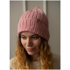 Шапка бини wool_fashion_comfort, размер 54-58, розовый