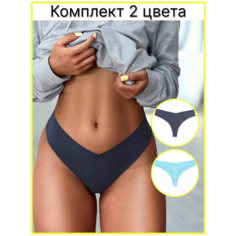 Трусы , 2 шт., размер XL(48-50), бирюзовый, серый