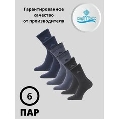 Носки САРТЭКС, 6 пар, размер 27, черный, синий, серый