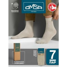 Носки Omsa, 7 пар, размер 42-44 (27-29), серый