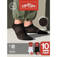 Носки Omsa, 10 пар, размер 36-38 (23-25), черный, белый