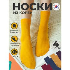 Носки GGRN, 4 пары, размер 230-250 мм, красный, фиолетовый, синий, желтый