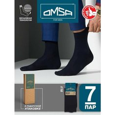 Носки Omsa, 7 пар, размер 42-44 (27-29), синий