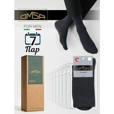 Носки Omsa, 7 пар, размер 45-47 (29-31), серый