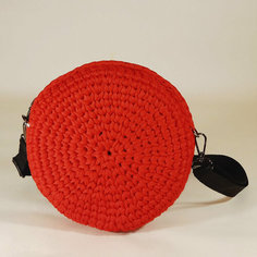 Сумка кросс-боди , фактура вязаная, красный, черный