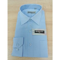 Школьная рубашка Bossado, размер 35 (11-12), голубой