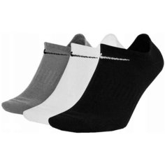 Носки NIKE, 3 пары, размер S, белый, серый, черный, мультиколор