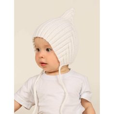 Шапка , размер 3 - 6 мес (ОГ) 40 - 44 см), белый