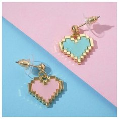 Серьги Queen Fair, акрил, розовый, голубой