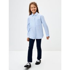 Школьная рубашка Sela, размер 140, синий, голубой