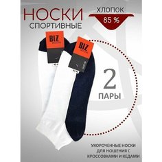 Носки BIZ-ONE, 2 пары, размер 39-41, синий, белый