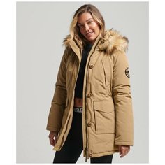 Парка Superdry, размер 12, бежевый, коричневый