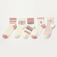 Носки Minaku, 5 пар, размер 36/41, мультиколор, бежевый, белый, розовый