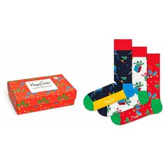 Носки Happy Socks, 3 пары, размер 36-40, мультиколор