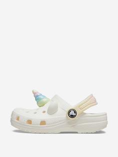 Сабо для девочек Crocs Classic Iam Rainbow Unicorncgt, Белый