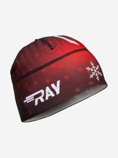 Шапка Спортивная утеплённая на флисе с начёсом Термо шапка RAY, Красный