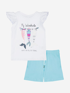 Комплект Playtoday для девочки: футболка, шорты, Голубой