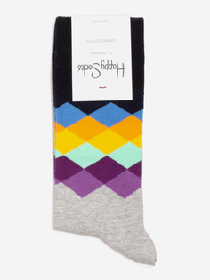 Носки с рисунками Happy Socks - Faded Diamond Grey, Серый