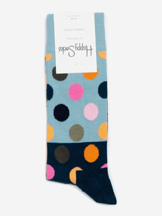 Носки с рисунками Happy Socks - Big Dot Color Block Grey Black, Серый