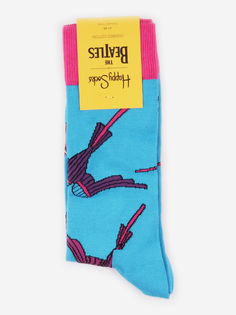 Носки с рисунками Happy Socks x The Beatles - Birds, Голубой