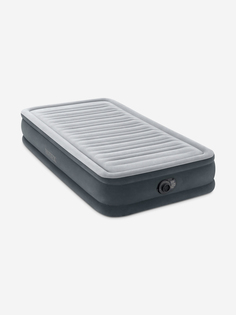 Кровать надувная Intex COMFORT-PLUSH MID RISE, Twin, 99х191х33 см, флок, с насосом 220В, Серый