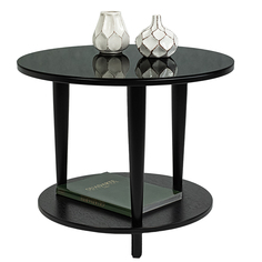 Журнальный столик Мебелик BeautyStyle 10 2489 60х60х50 см, венге/стекло чёрное