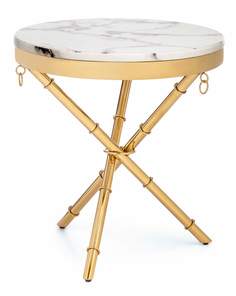 Журнальный столик Woodville Monika 50х55 marble / gold