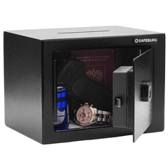 Копилка-сейф SAFEBURG SB-170DF BLACK с биометрическим замком 17х23х17 см