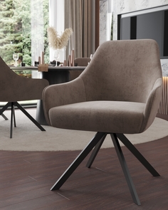 Стул ArtGenesis Амбссадор с подлокотниками металлические ножки светло-серый