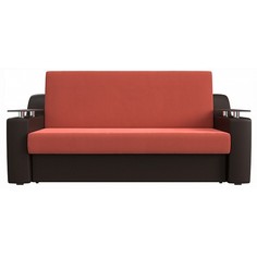 Диван-кровать Лига диванов Сенатор, коралловый/коричневый