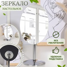 Зеркало настольное, зеркальная поверхность 12x17,7 см, цвет серебристый Queen Fair