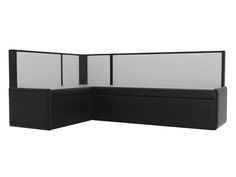 Диван кухонный Лига Диванов Кристина левый угол 191x130x85, искусст. кожа, белый/черный