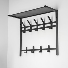 Вешалка с полкой 2-х ярусная «Торонто 22», 67x27x58,5 см, цвет графит ЗМИ