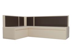 Диван кухонный Лига Диванов Кристина левый угол 191x130x85, иск кожа, коричневый/бежевый