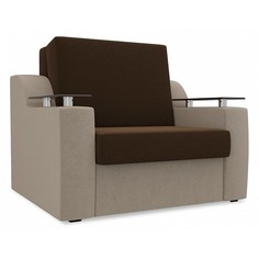 Кресло-кровать Лига Диванов Сенатор, бежевый/коричневый