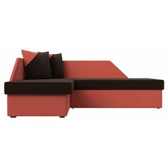 Диван-кровать Лига диванов Андора, коралловый/коричневый
