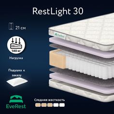 Матрас анатомический Everest Restlight 30 независимые пружиный 110х185 Эверест