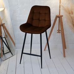 Барный стул со спинкой для кухни ForPost Мартин премиум, шоколад, 1шт