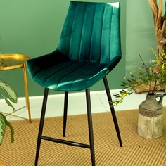 Барный стул со спинкой для кухни ForPost Неаполь, изумруд, 1шт