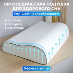Подушка ортопедическая анатомическая для сна с эффектом памяти MeComfo MeMaxi 54х40