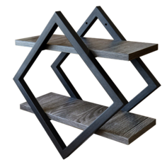 Полка настенная Laksi Лофт, ясень черный