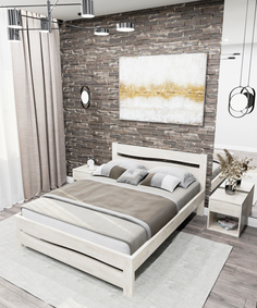 Кровать МиДа Трейд Дарья 80х190 из массива сосны, без покрытия, отшлифованная