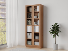 Книжный шкаф QualisMebel "Brams" 900х400х2000, Орех Гварнери