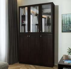 Книжный шкаф QualisMebel "Билли 338" 1400х450х2000, Венге Цава