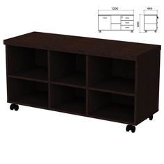 Тумба-креденция (каркас БЕЗ ФАСАДОВ) "Приоритет" (1200х446х600 мм), венге, К-924, К-924 ве