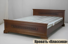 Кровать из массива сосны QualisMebel "Классика" 140х190, Классический Орех 3