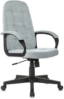 Кресло руководителя Бюрократ CH 002 Fabric серо-голубой Light-28